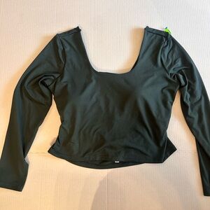Fabletics green cropped workout top. Size XL